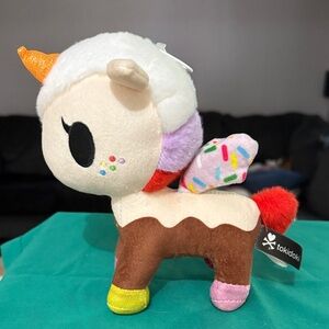 Tokidoki Rainbow Unicorn Plush - White, Brown, Pink